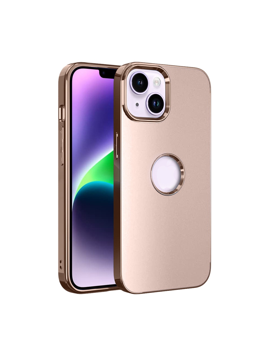 

Karwan Compatible Metal Lens iPhone 14 Plus Back Case, Pink
