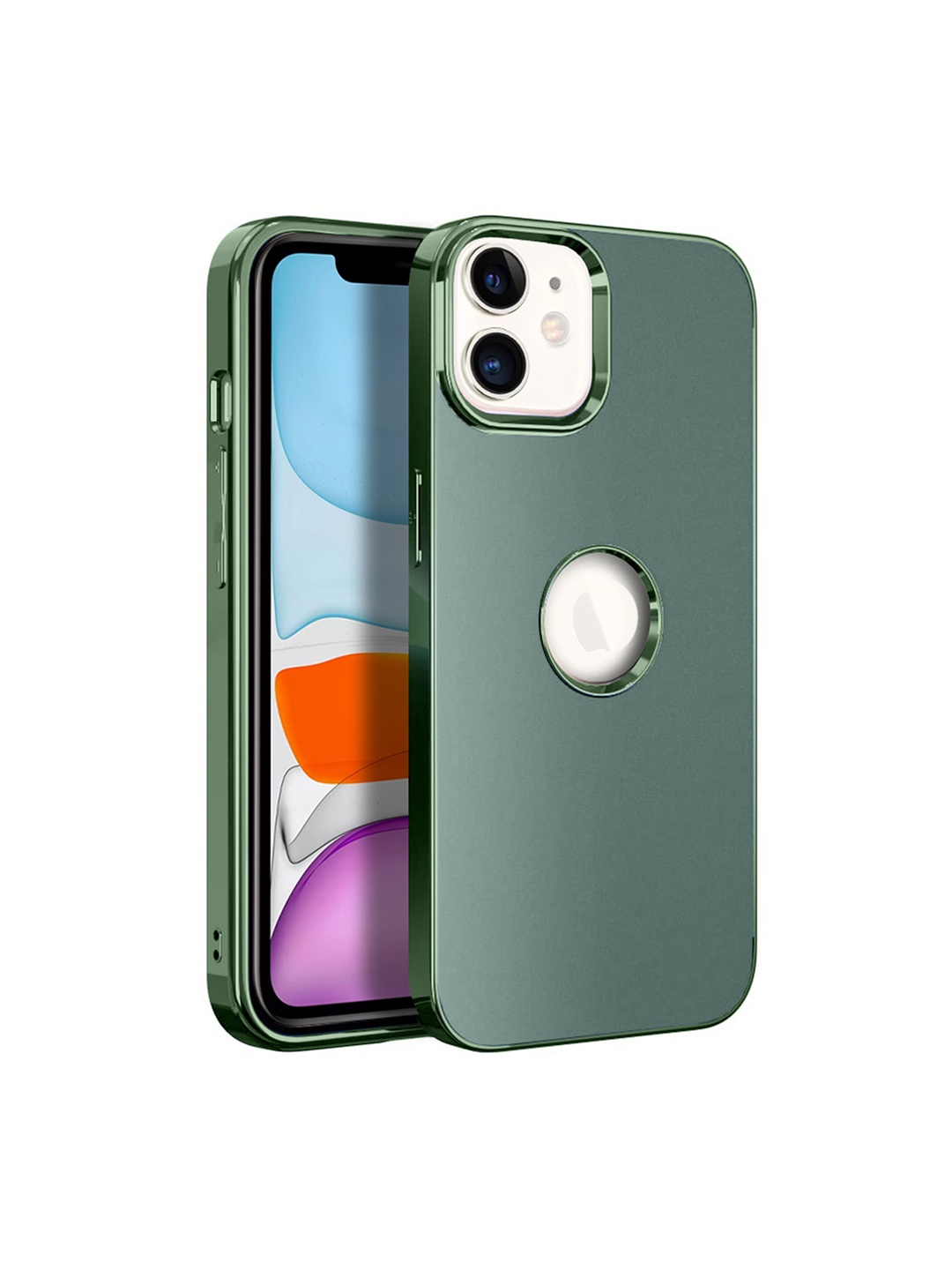 

Karwan iPhone 11 Mobile Back Case With Metal Lens, Green