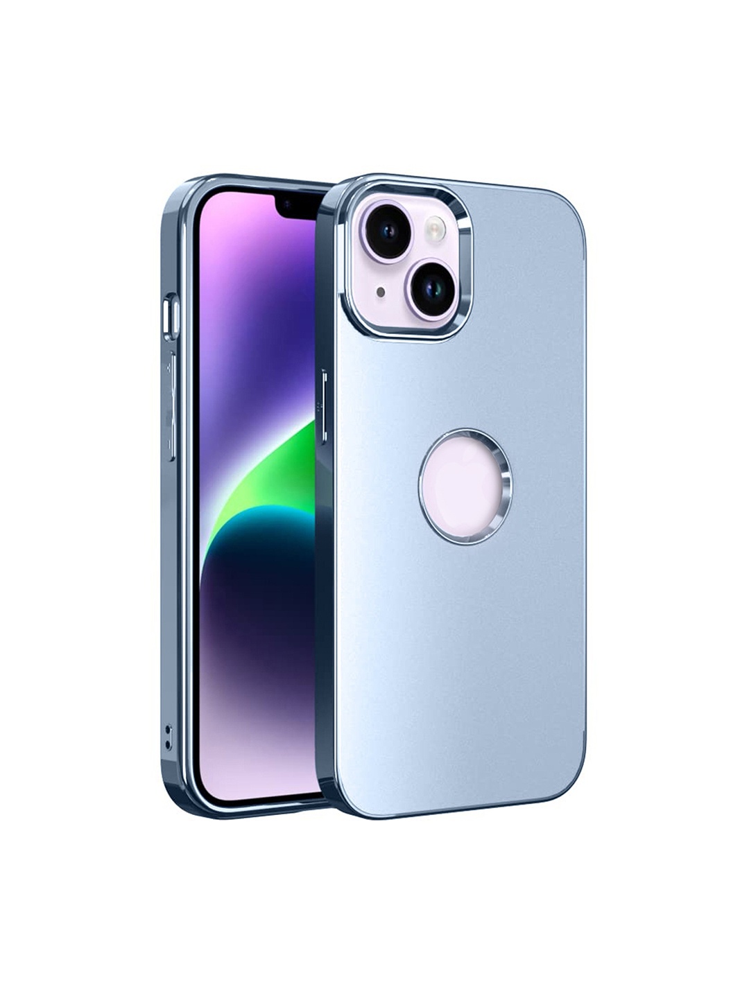 

Karwan iPhone 14 Metal Lens Phone Back Cover, Blue