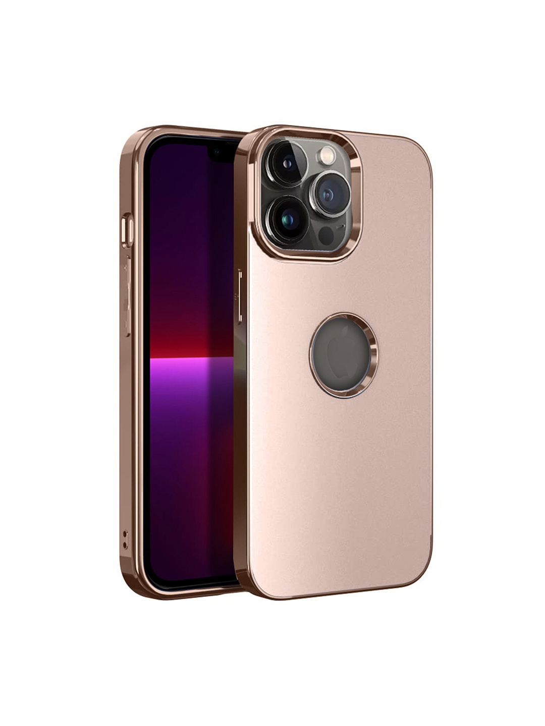 

Karwan Compatible Metal Lens iPhone 12 Pro Back Case, Pink