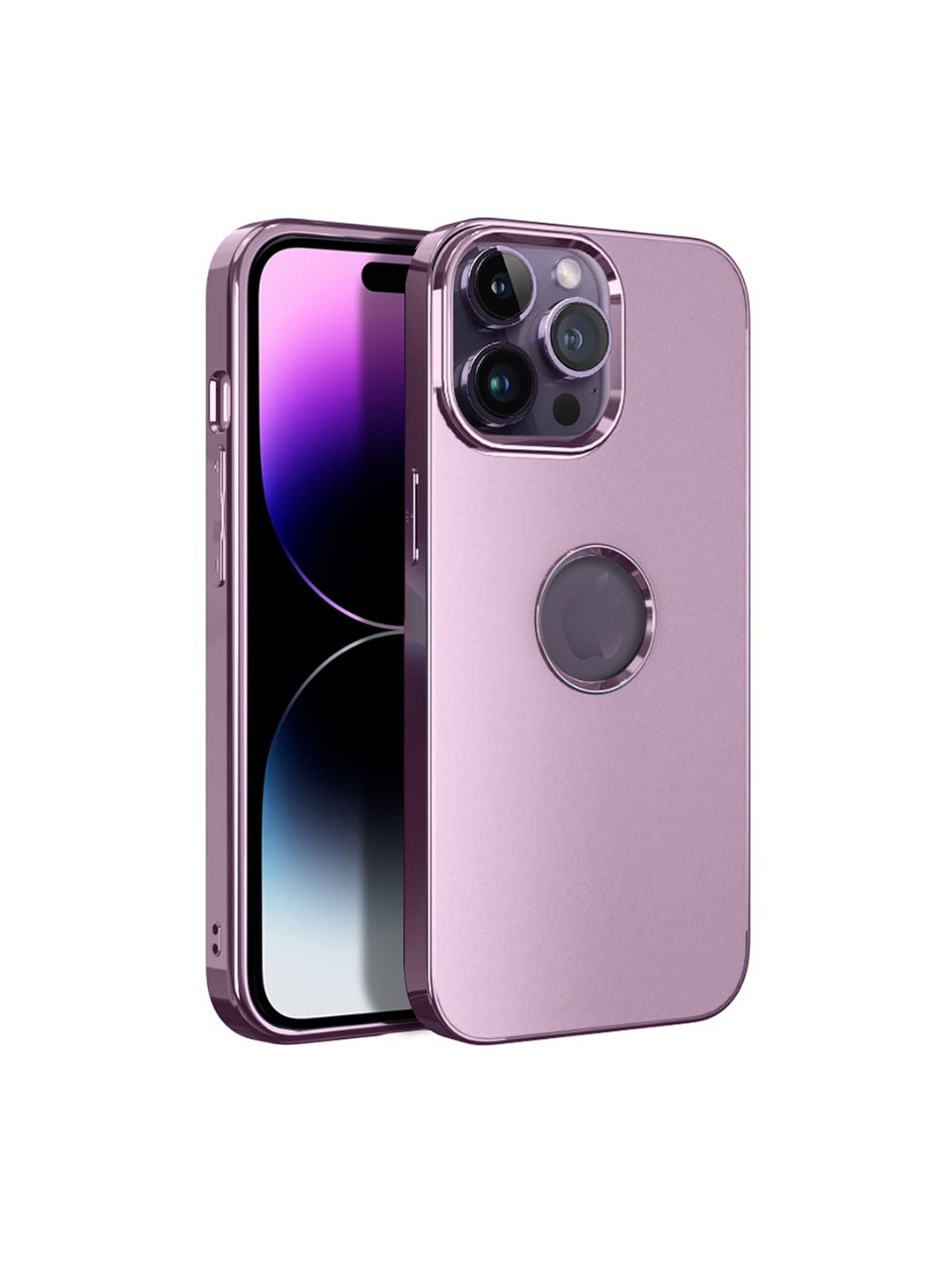 

Karwan Compatible Metal Lens iPhone 14 Pro Max Back Case, Purple