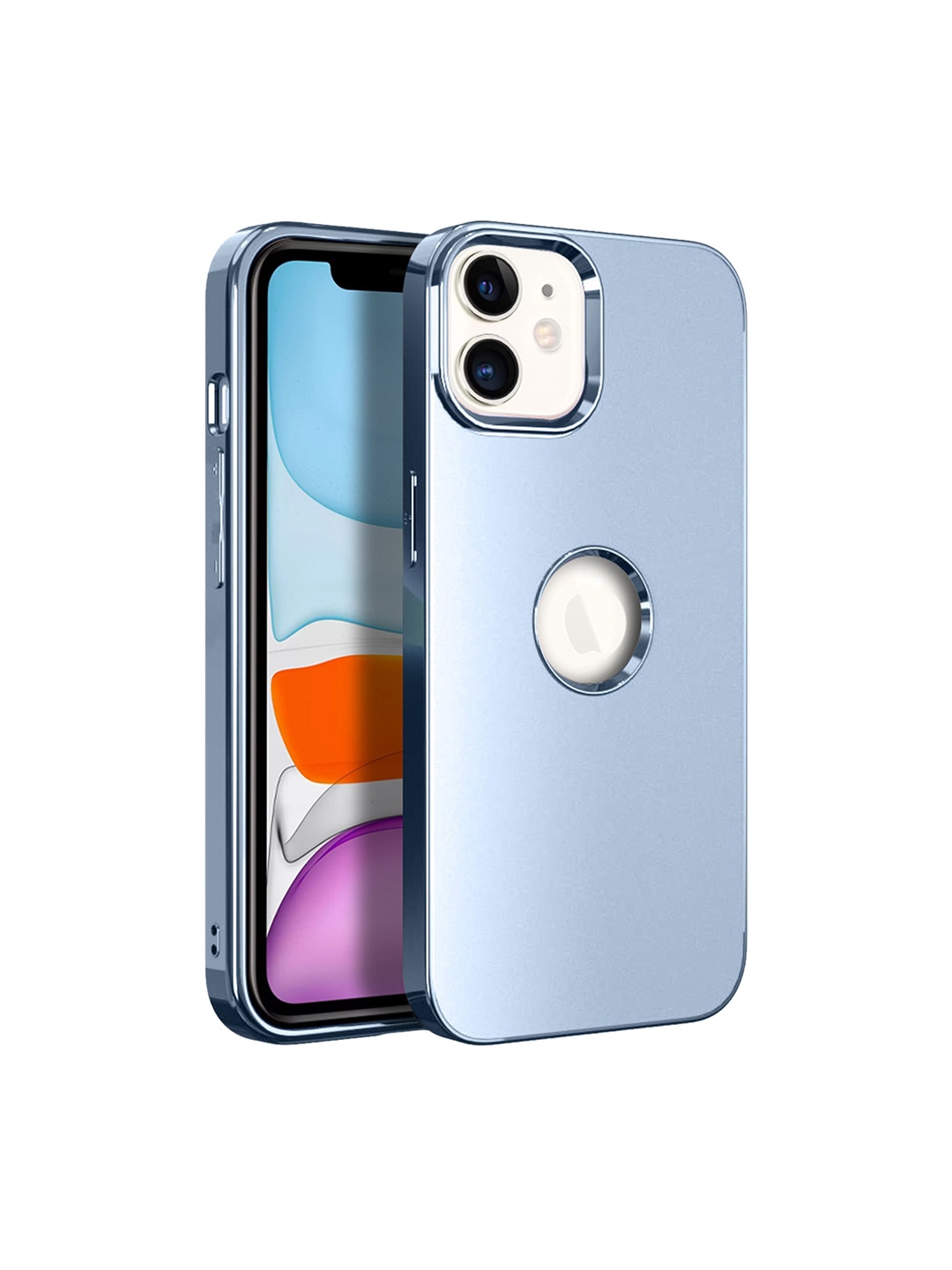 

Karwan iPhone 12 Phone Back Case With Metal Lens, Blue
