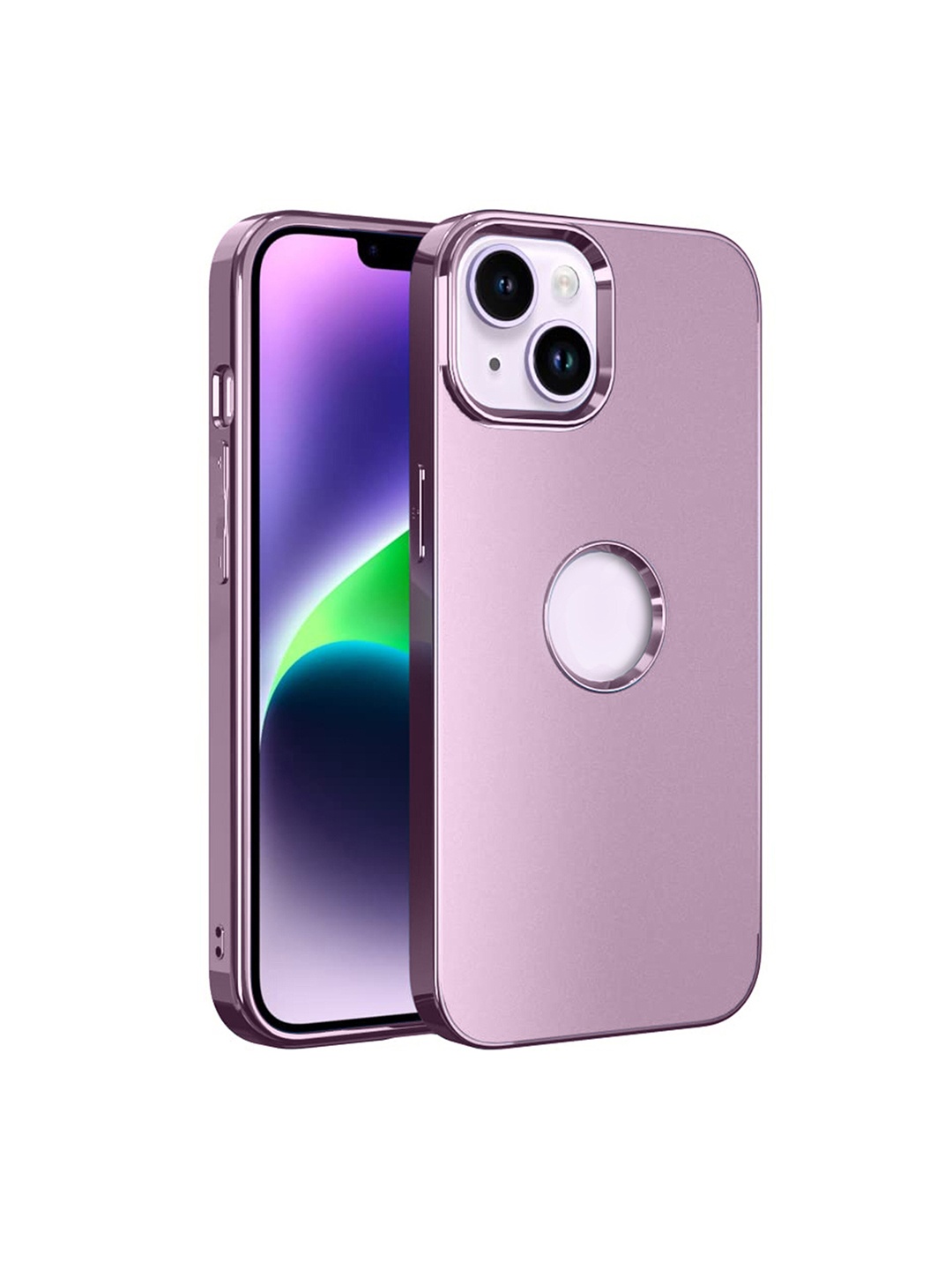 

Karwan iPhone 14 Mobile Back Case With Metal Lens, Purple