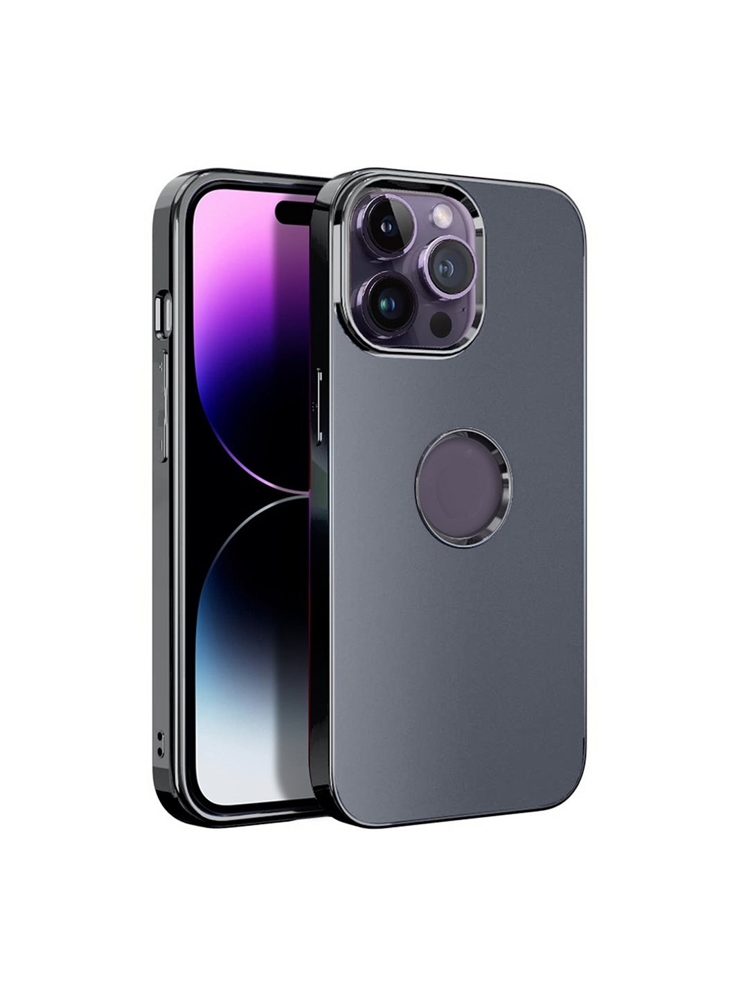 

Karwan iPhone 14 Pro Max Mobile Back Case With Metal Lens, Black