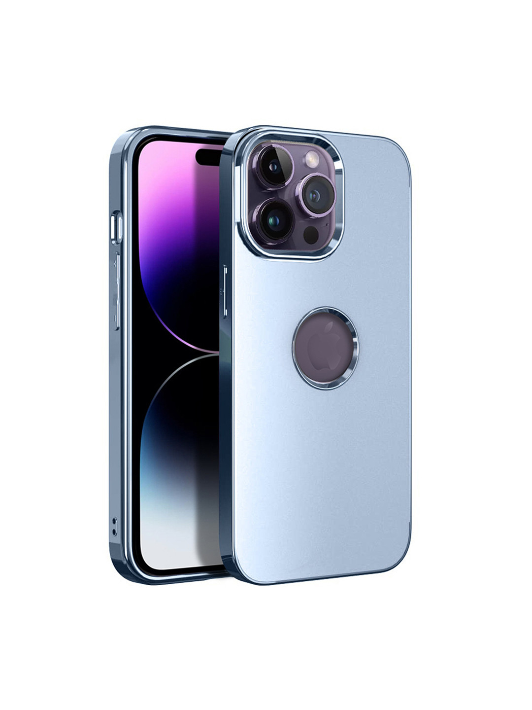 

Karwan iPhone 14 Pro Max Compatible Metal Lens Back Case, Blue