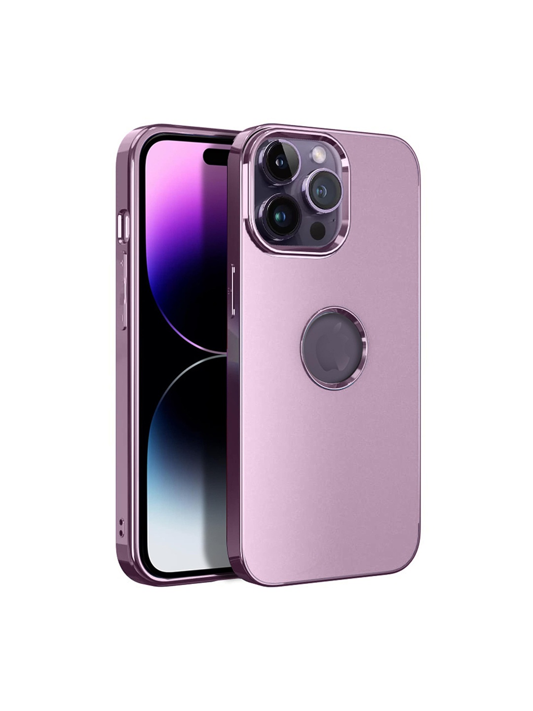 

Karwan Compatible Metal Lens iPhone 14 Pro Back Case, Purple