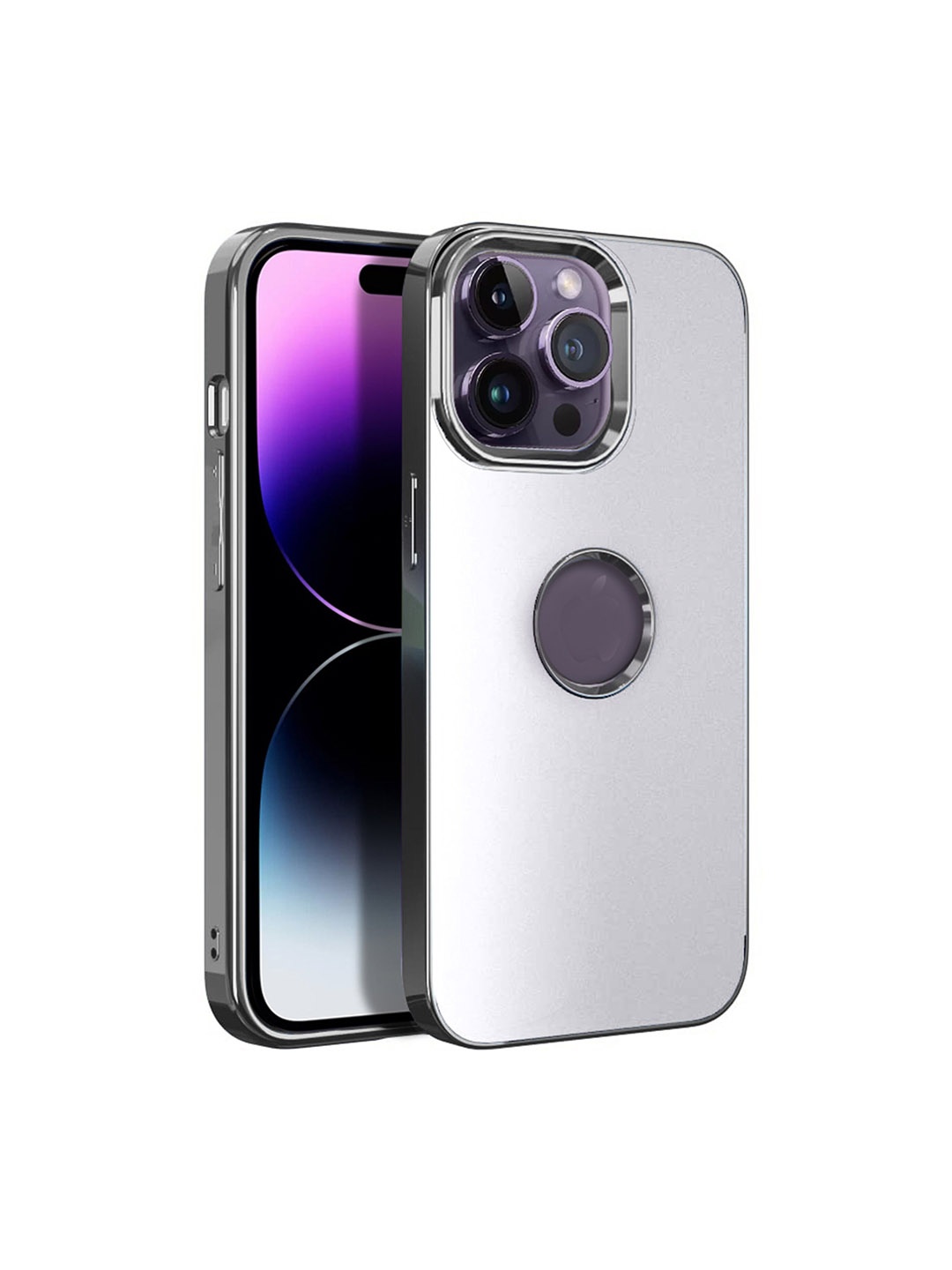 

Karwan iPhone 14 Pro Phone Back Case With Metal Lens, White