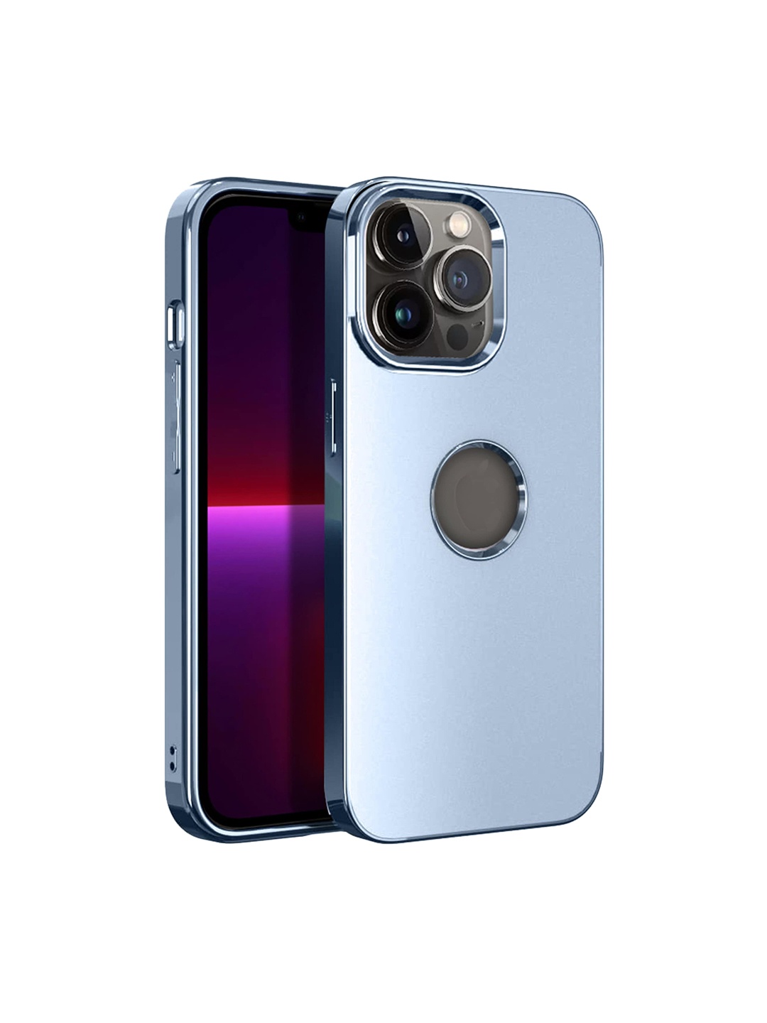 

Karwan iPhone 11 Pro Phone Back Case With Metal Lens, Blue