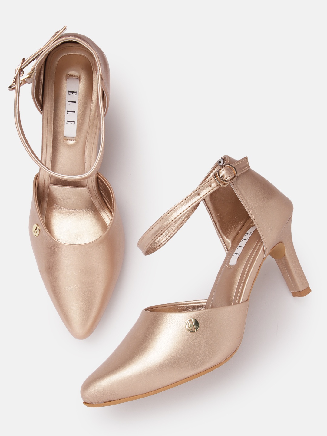 

ELLE Women Slim Heel Pumps, Rose gold