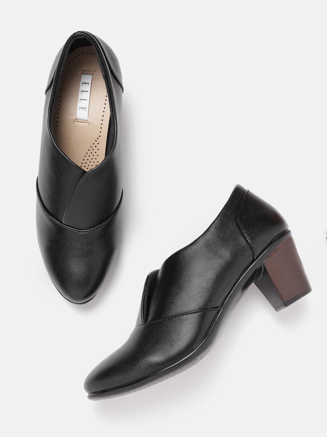 

ELLE Block Heel Pumps, Black