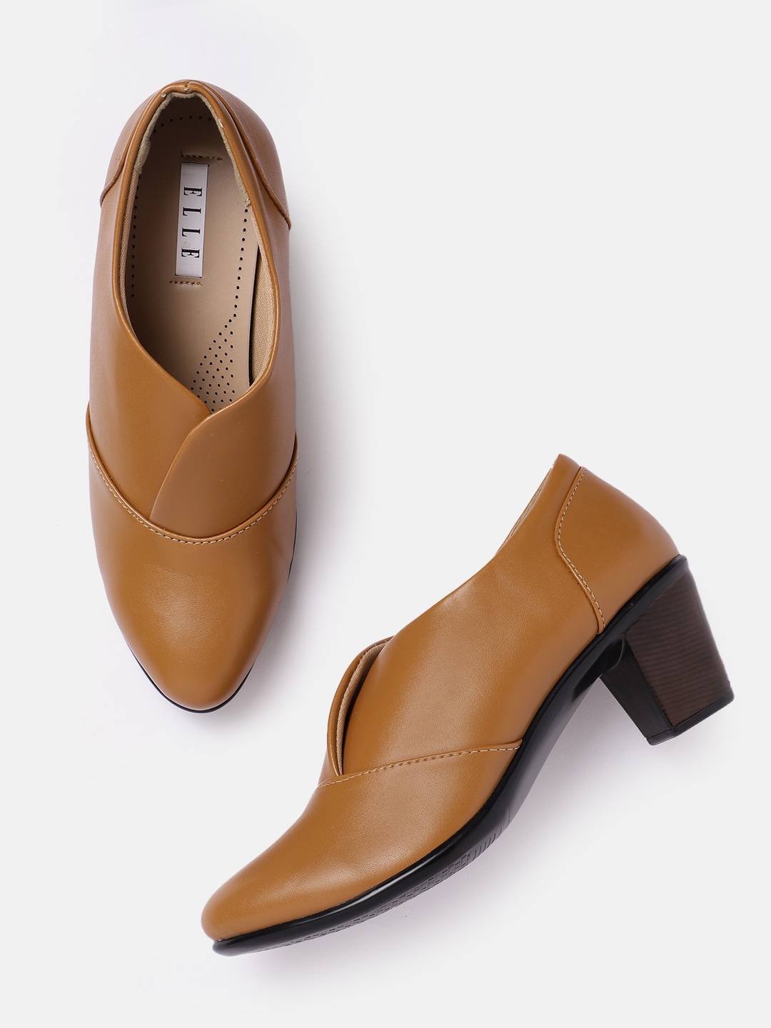

ELLE Brown Women Formal Block Heel Pumps