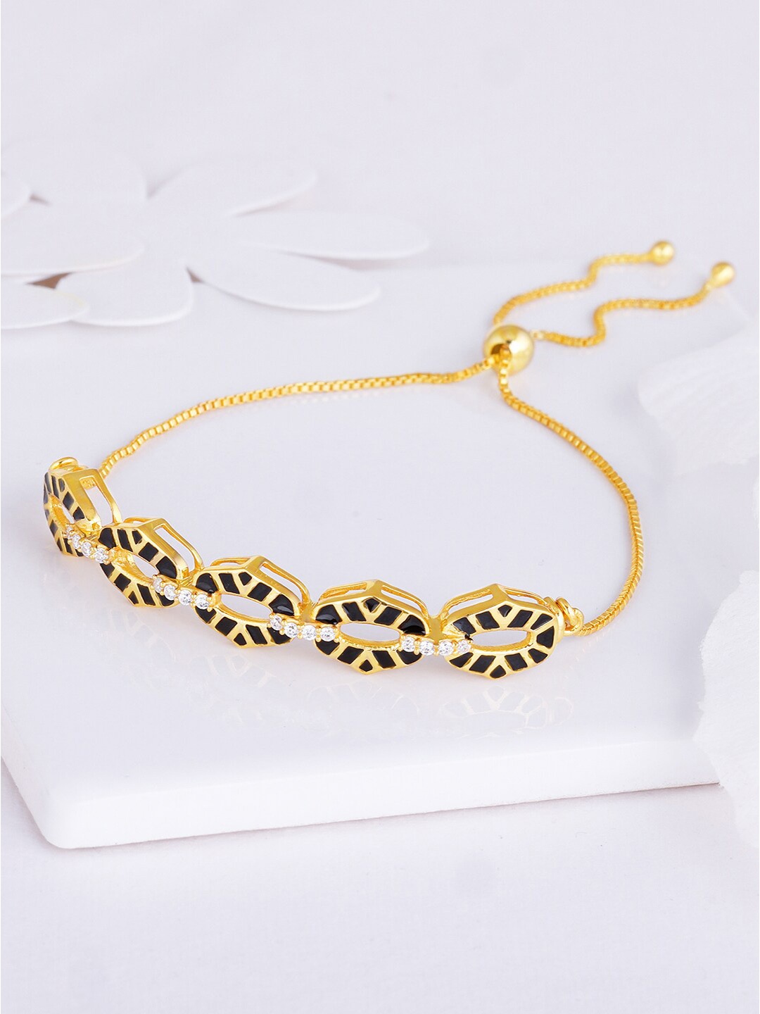 

GIVA 925 Sterling Silver Gold-Plated Cubic Zirconia Wraparound Bracelet