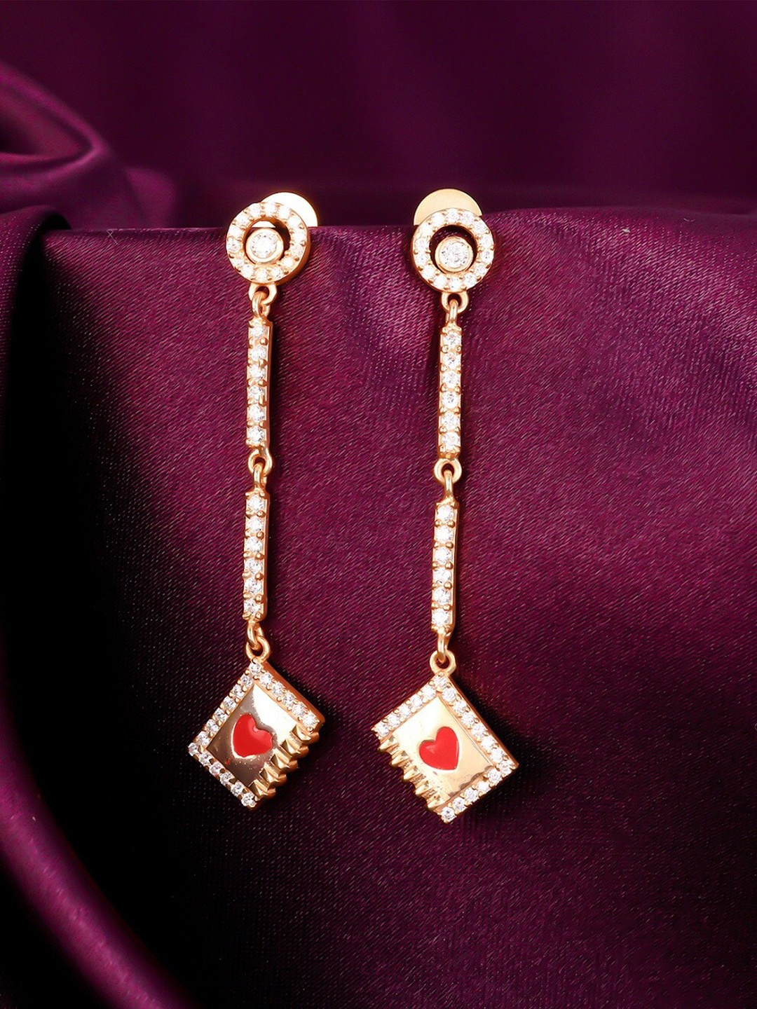 

GIVA 925 Sterling Silver & Gold-Plated Zircon Contemporary Drop Earrings