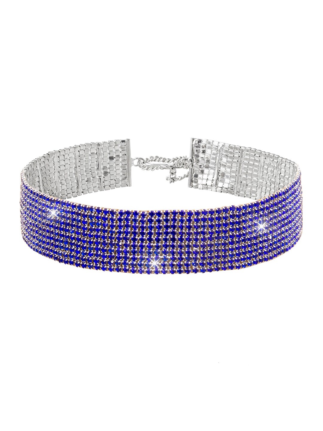 

Shining Jewel - By Shivansh Brass Silver-Plated Choker Necklace