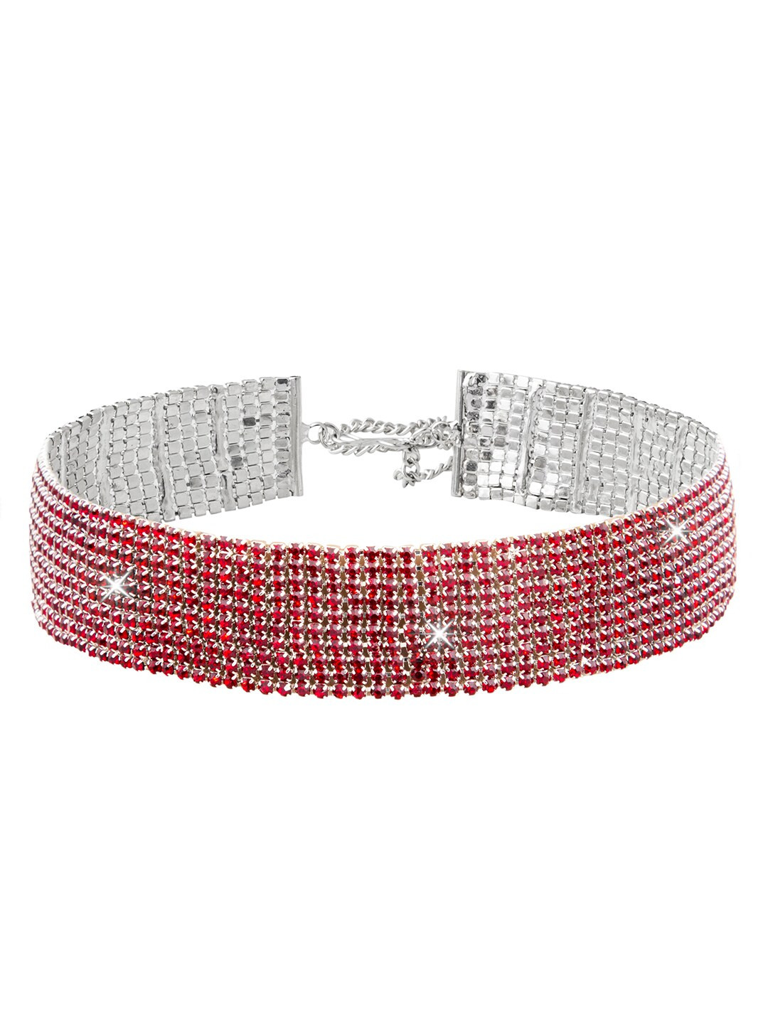 

Shining Jewel - By Shivansh Brass Silver-Plated Choker Necklace