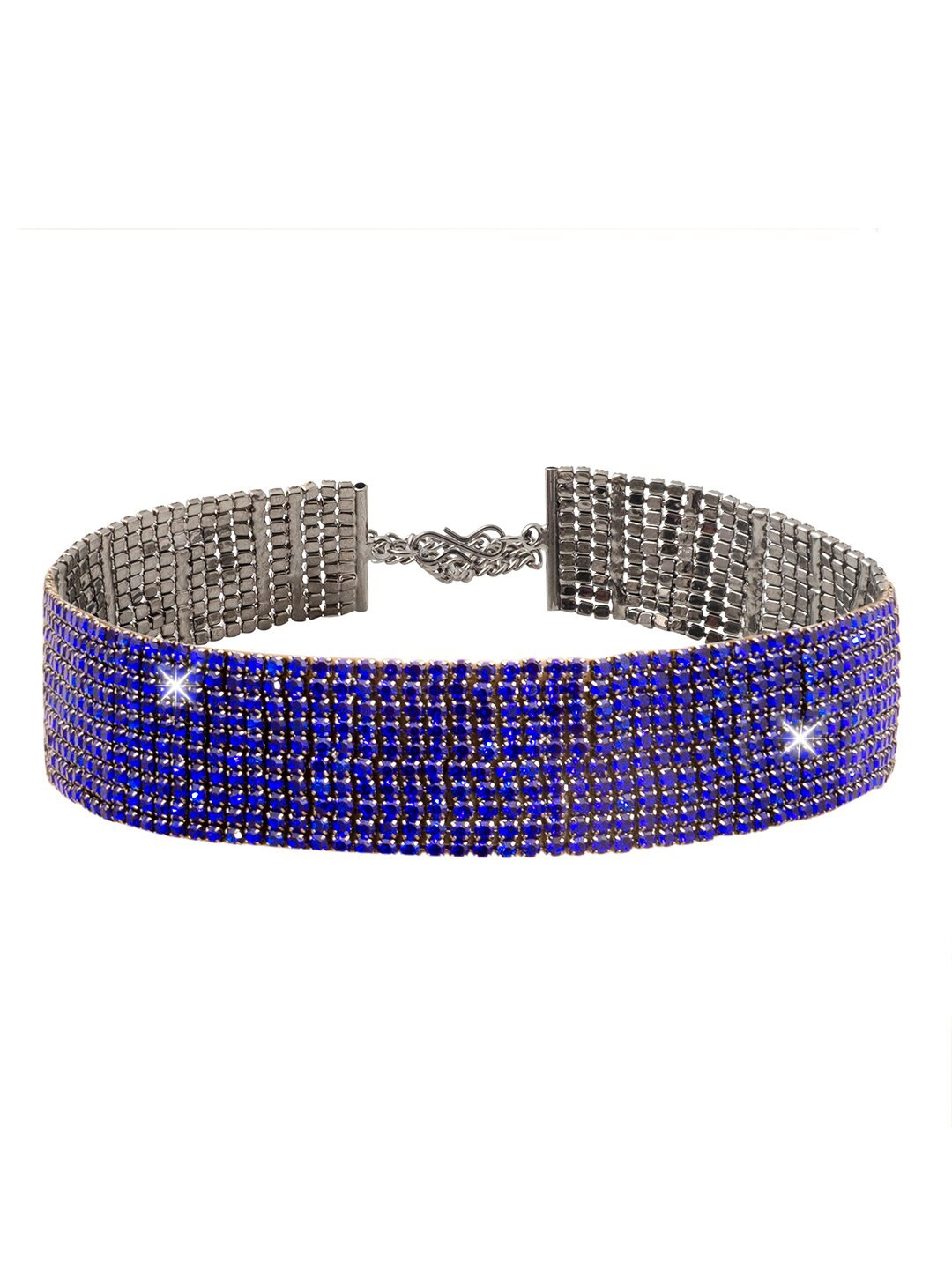 

Shining Jewel - By Shivansh Brass Silver-Plated Choker Necklace