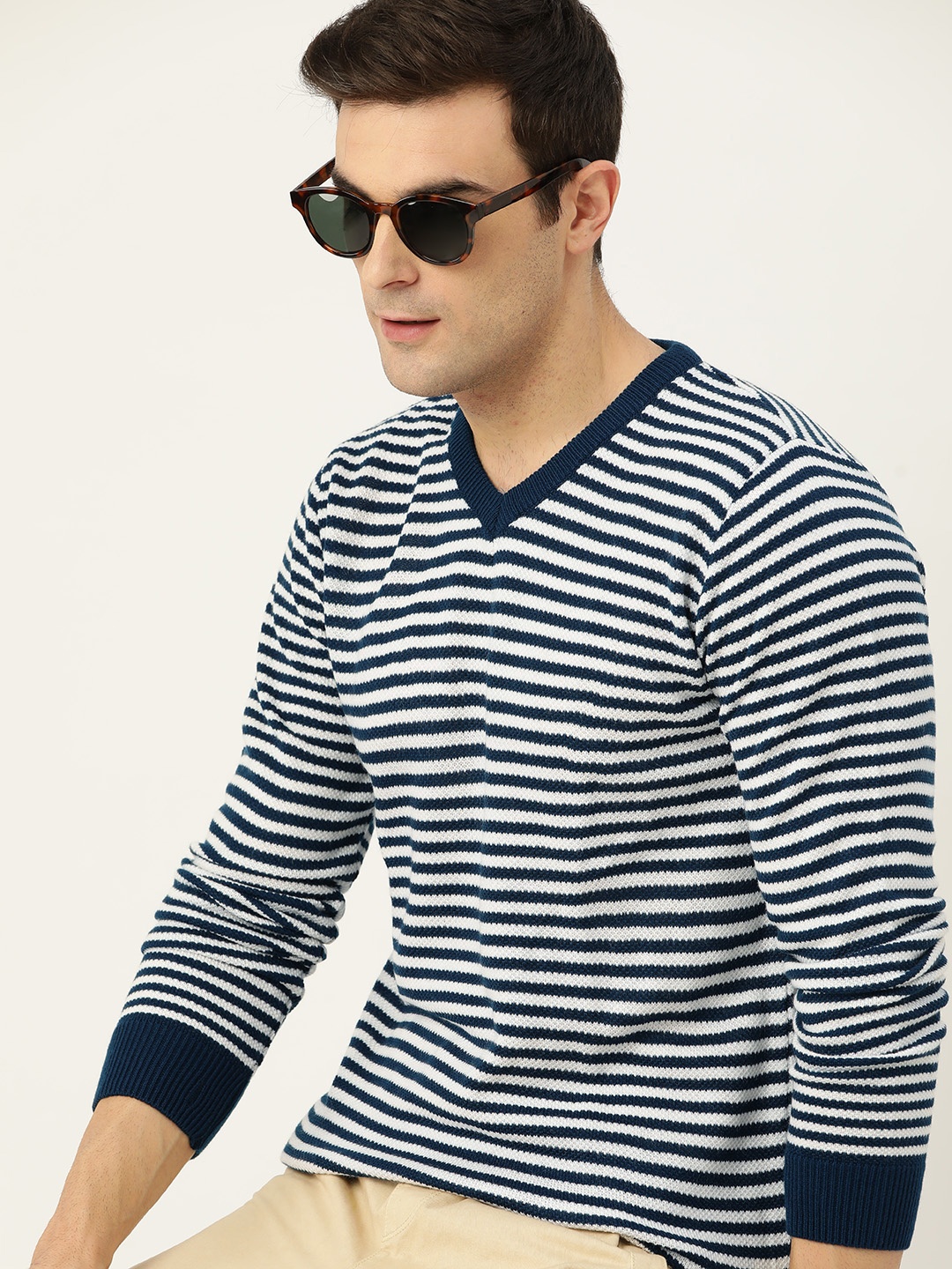 

Mast & Harbour Striped Acrylic Pullover, Na