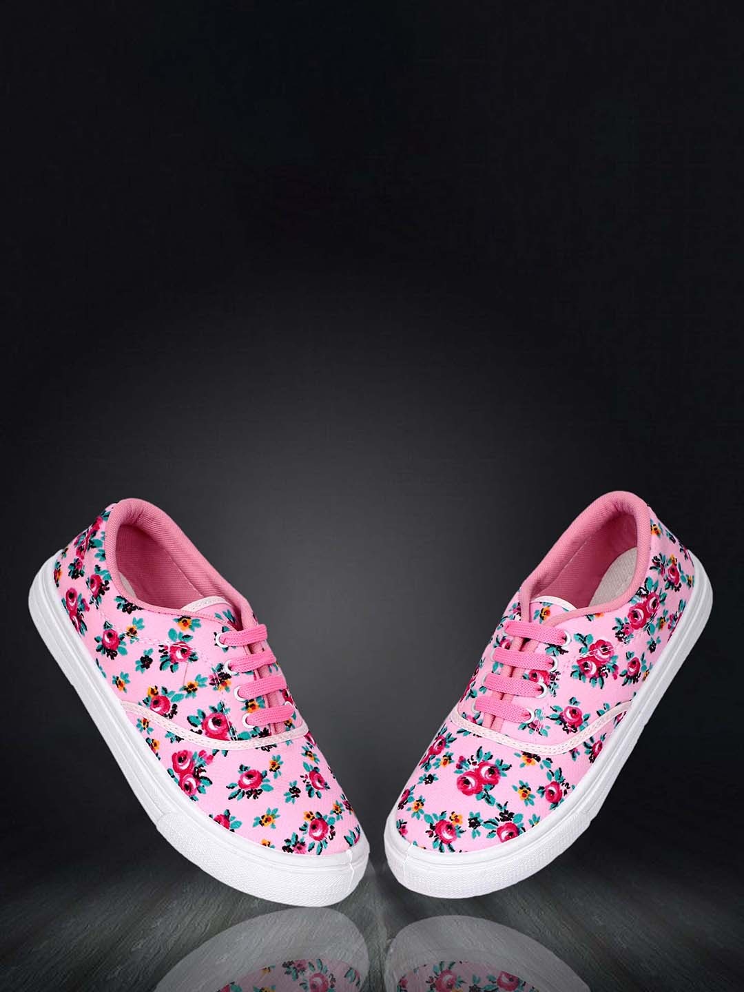 

aadi Women Printed Lightweight Mesh Comfort Insole Contrast Sole Sneakers, Pink