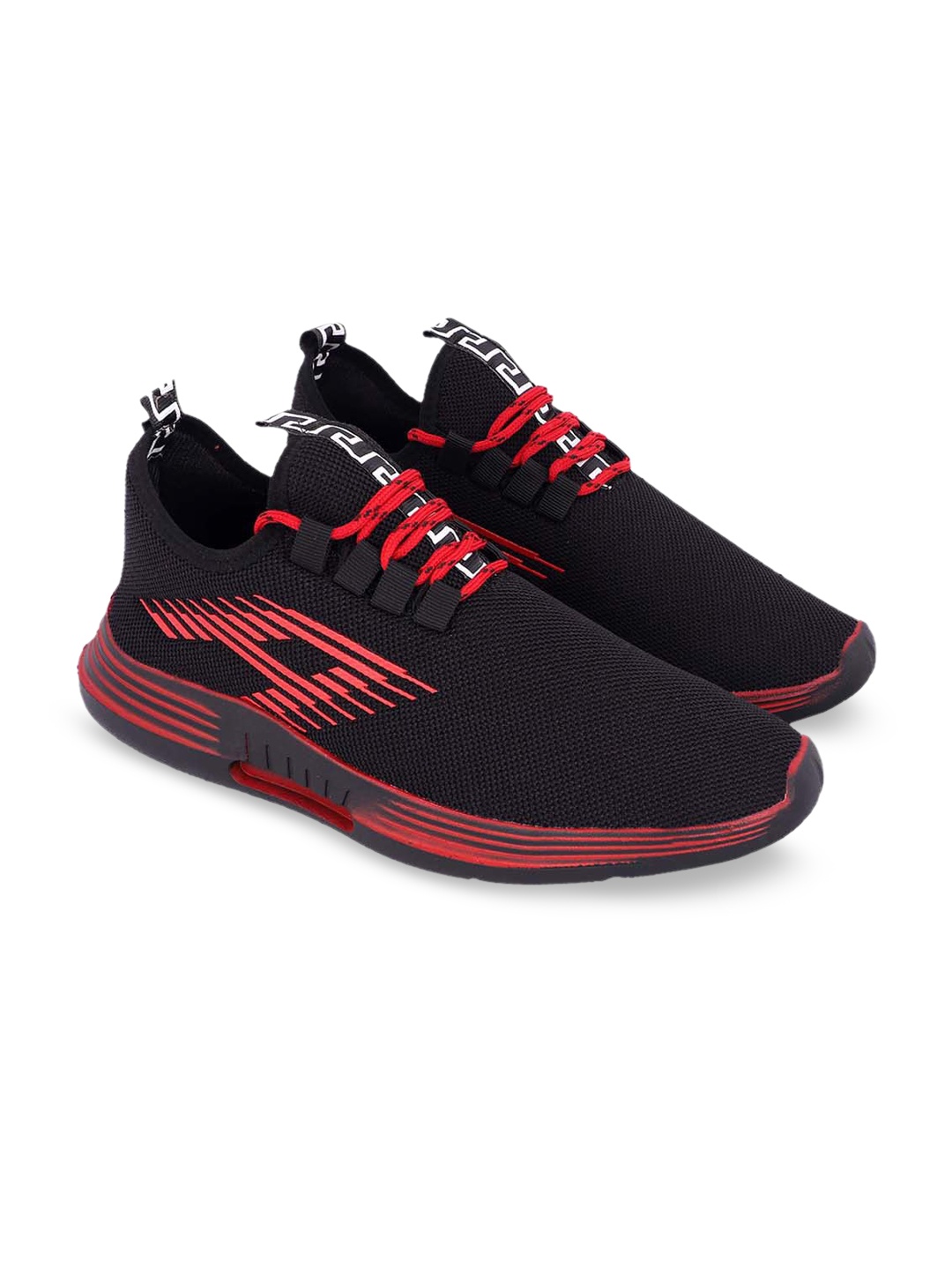

aadi Men Printed Lightweight Comfort Insole Contrast Sole Sneakers, Black