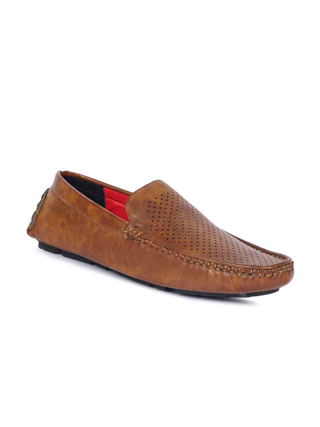 

aadi Men Perforations Lightweight Comfort Insole Penny Driving Shoes, Brown