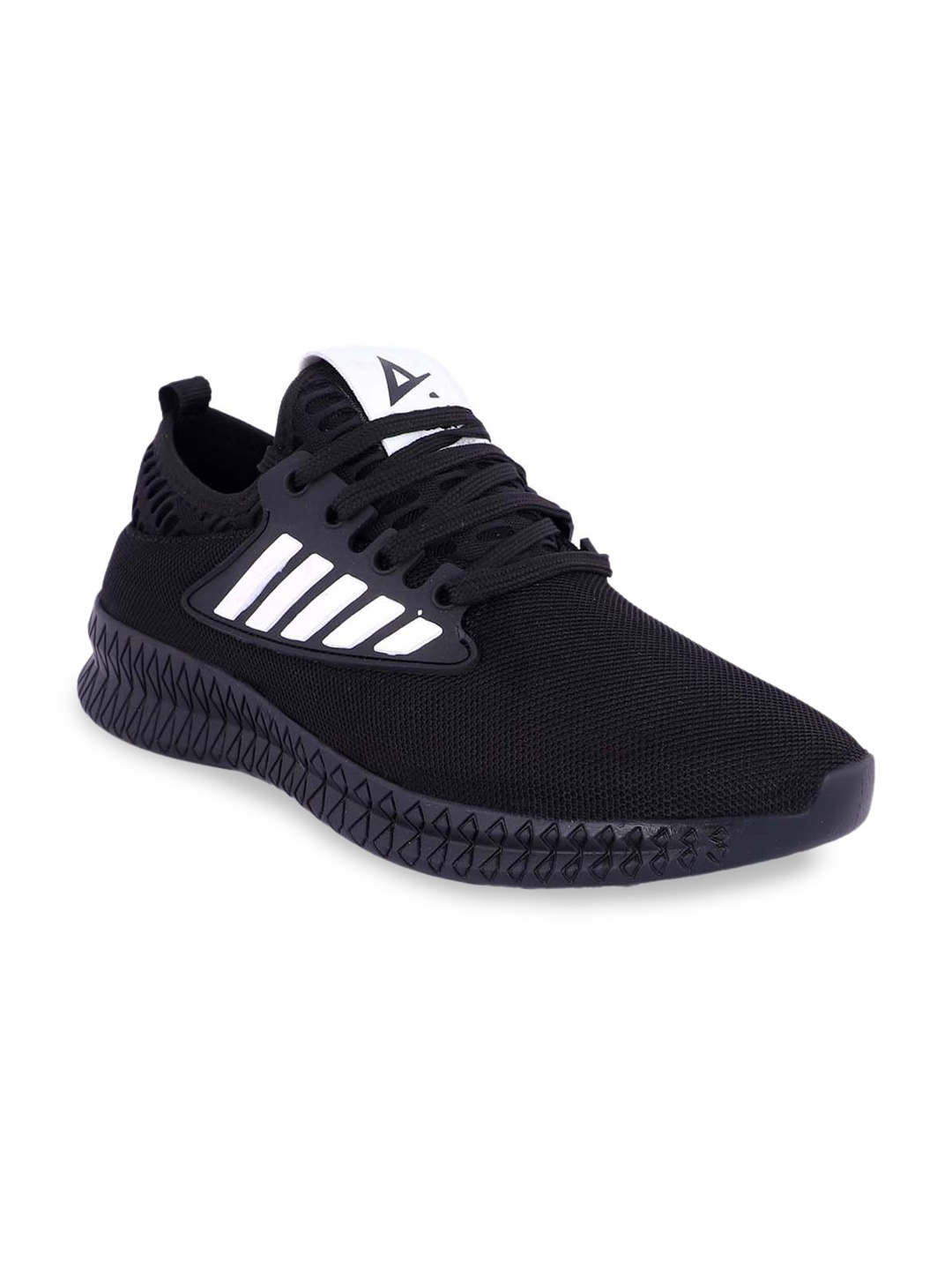 

aadi Men Woven Design Lightweight Comfort Insole Mesh Basics Sneakers, Black