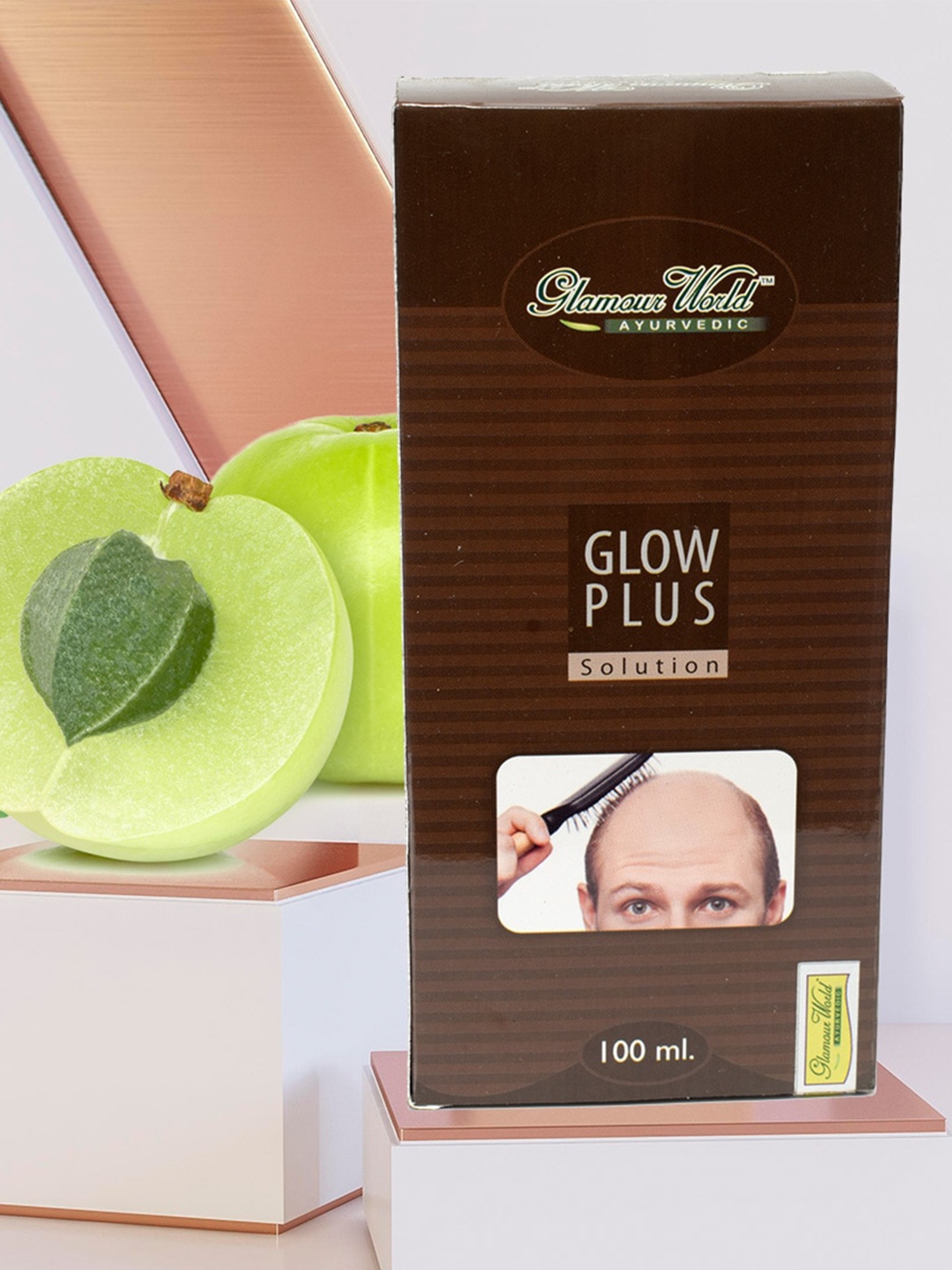 

Glamour World Ayurvedic Glow Plus Hair Growth Solution Serum with Amla & Bhringraj - 100ml, Brown