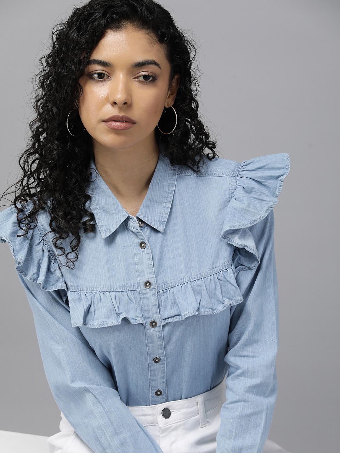 

Roadster Women Opaque Casual Shirt, Blue
