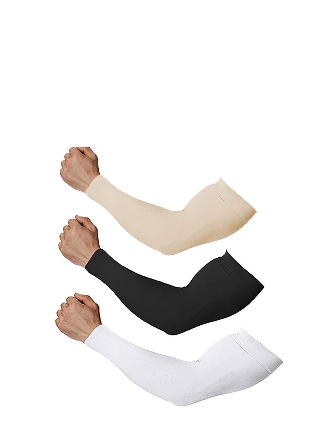 

Aadikart Pack Of 3 Compression Cool Arm Sleeve With UV Sun Protection, Black