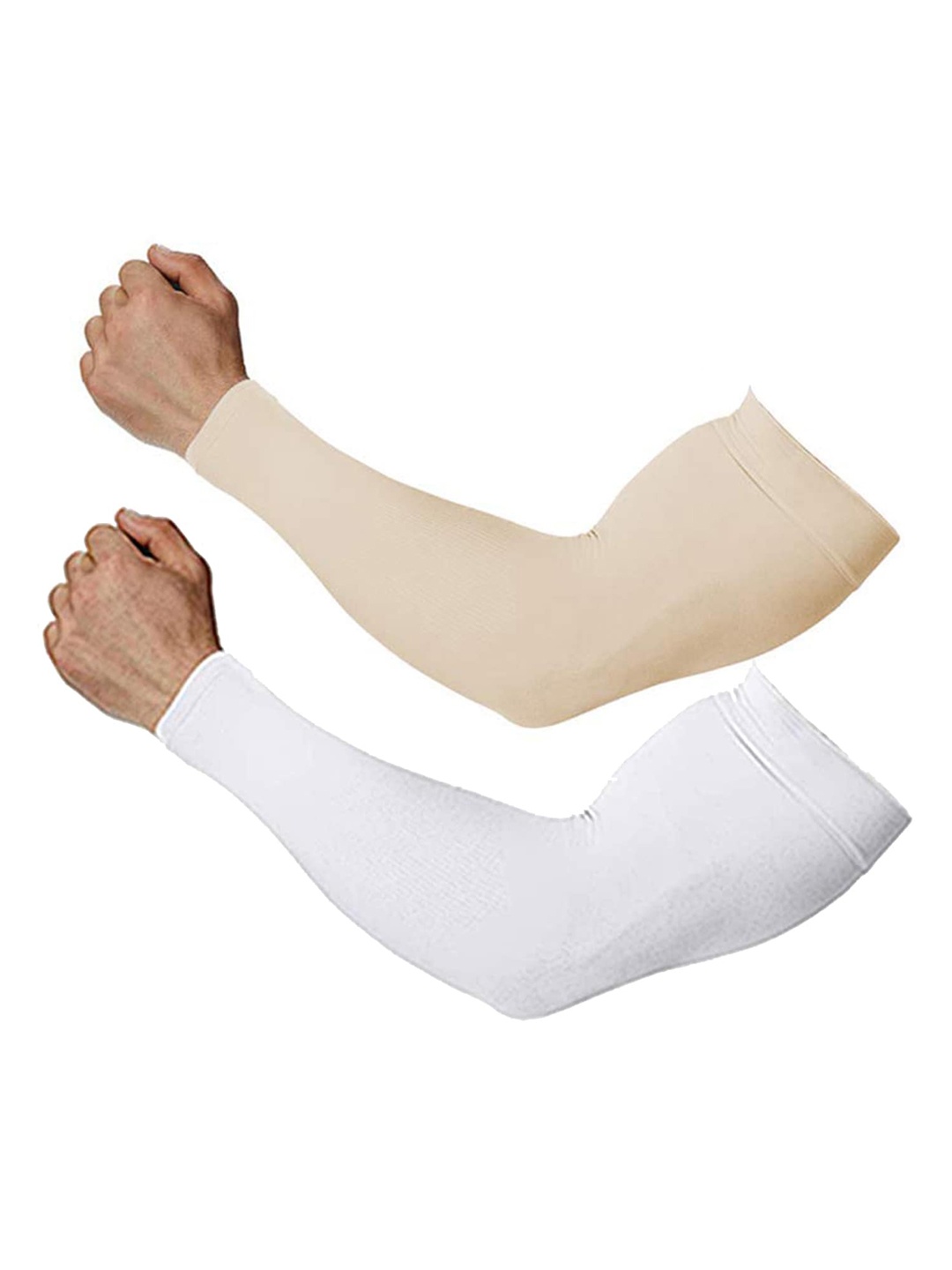 

Aadikart Pack of 2 Compression Cool UV Sun Protection Arm Sleeves, White