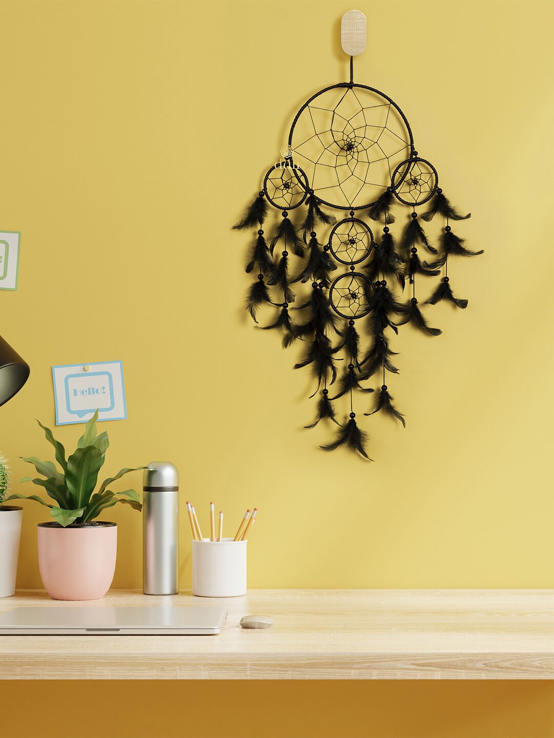 

DULI Black Hanging Dream Catcher With Lights