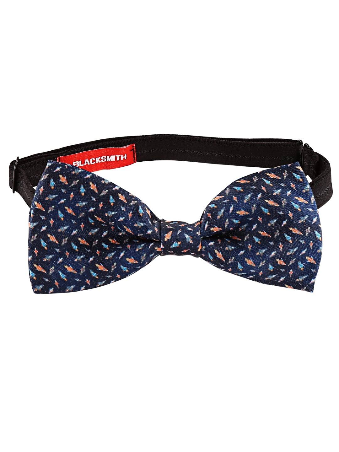 

Blacksmith Men Printed Satin Bow Tie, Black