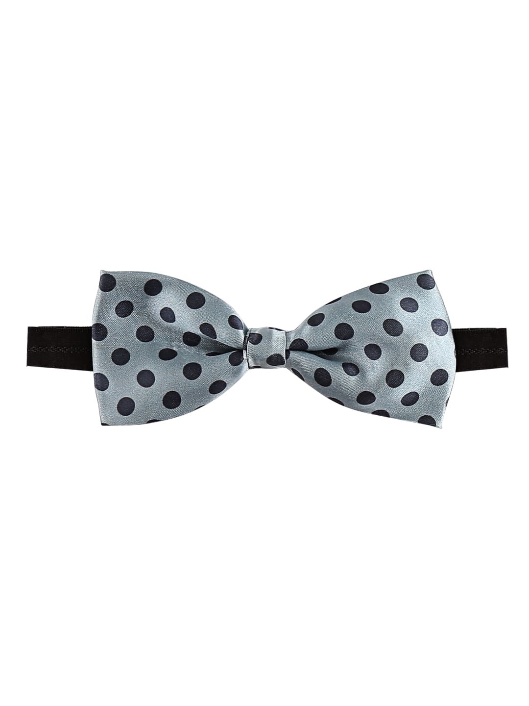 

Blacksmith Men Polka Dots Printed Satin Bow Tie, Blue
