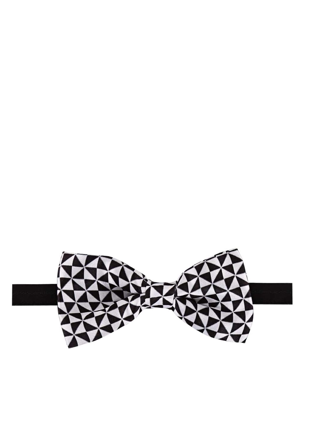 

Blacksmith Men Geometric Printed Satin Bow Tie, Black