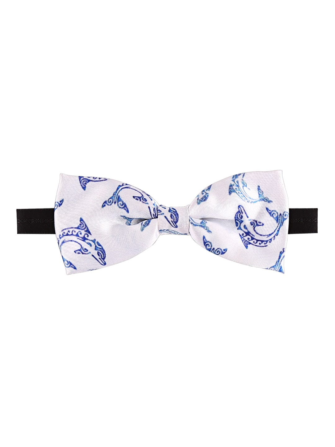 

Blacksmith Men Dolphins Printed Satin Bow Tie, White