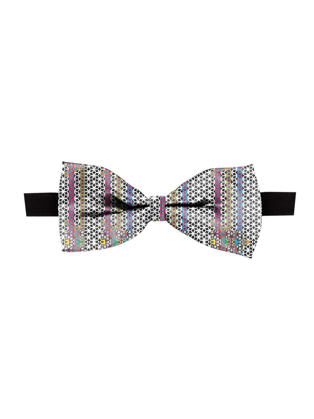 

Blacksmith Men Printed Satin Bow Tie, Black