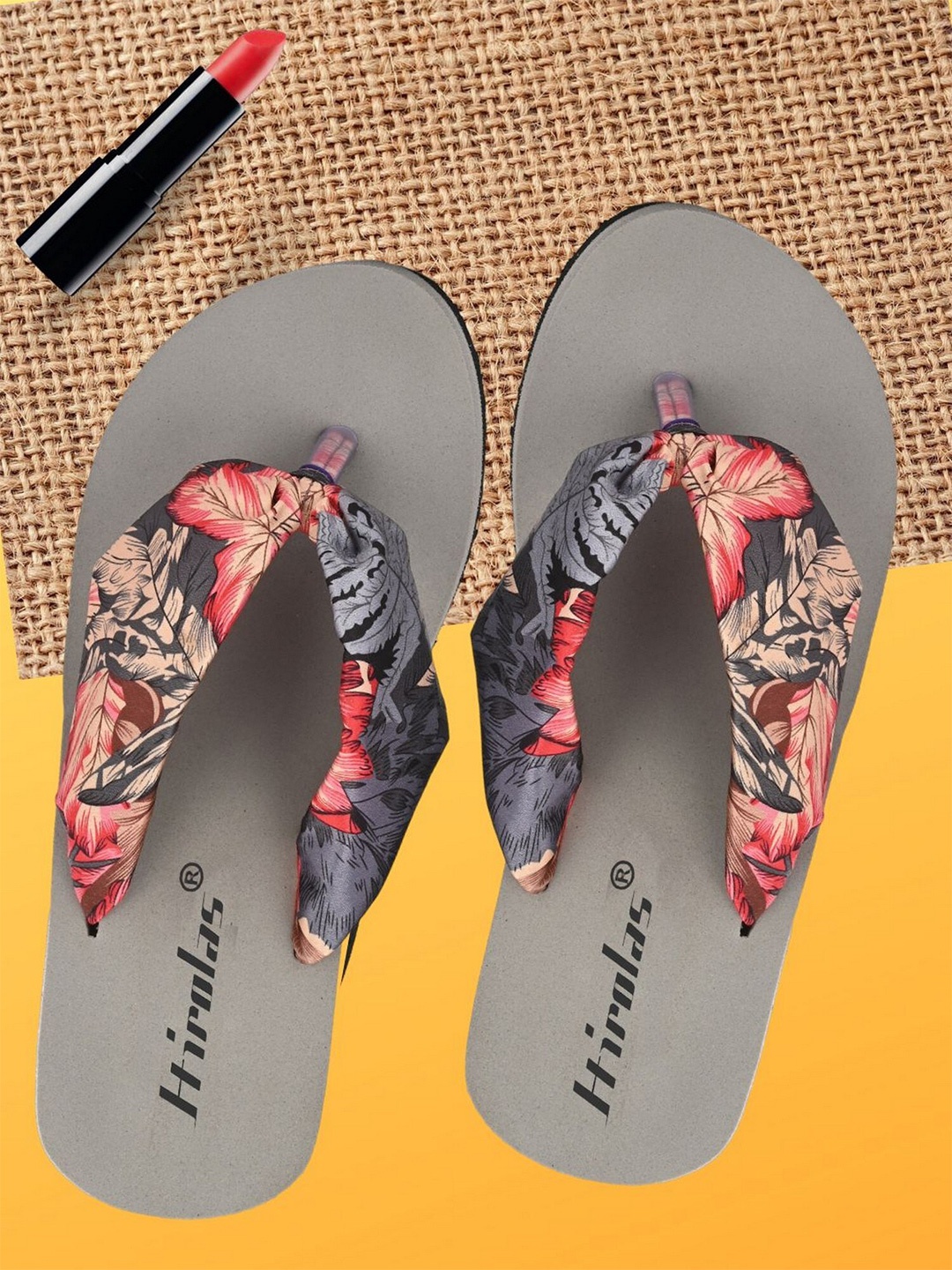 

HIROLAS Women Printed Thong Flip-Flops, Grey