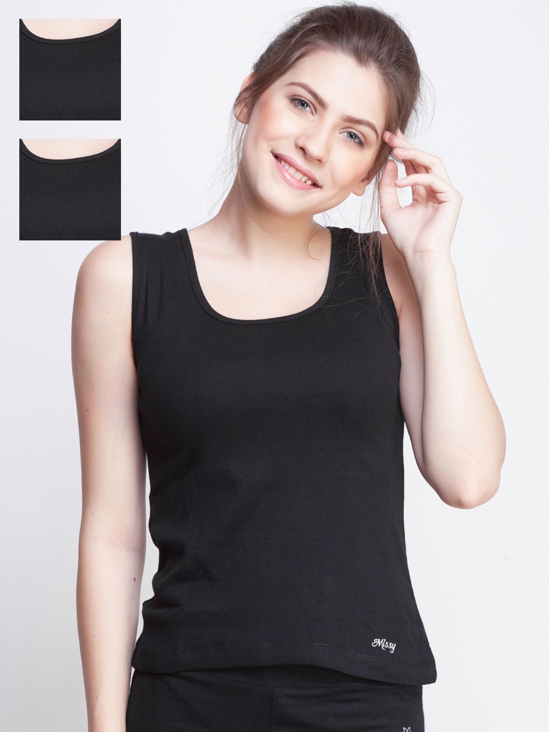 

Dollar Missy Pack of 3 Black Camisoles MMBB-381
