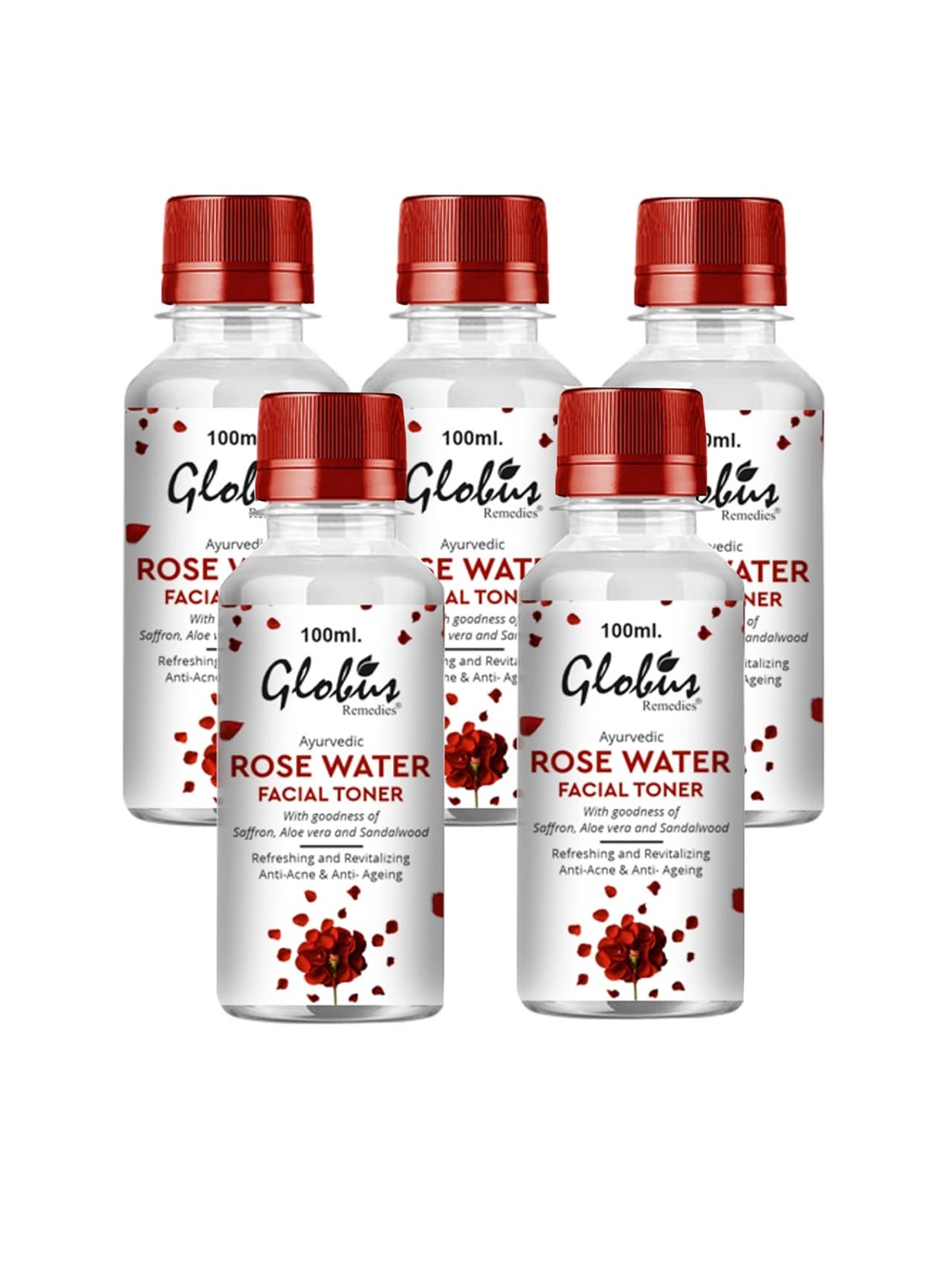 

Globus Remedies Ayurvedic Rose Water Facial Toner-100 ml Each, White