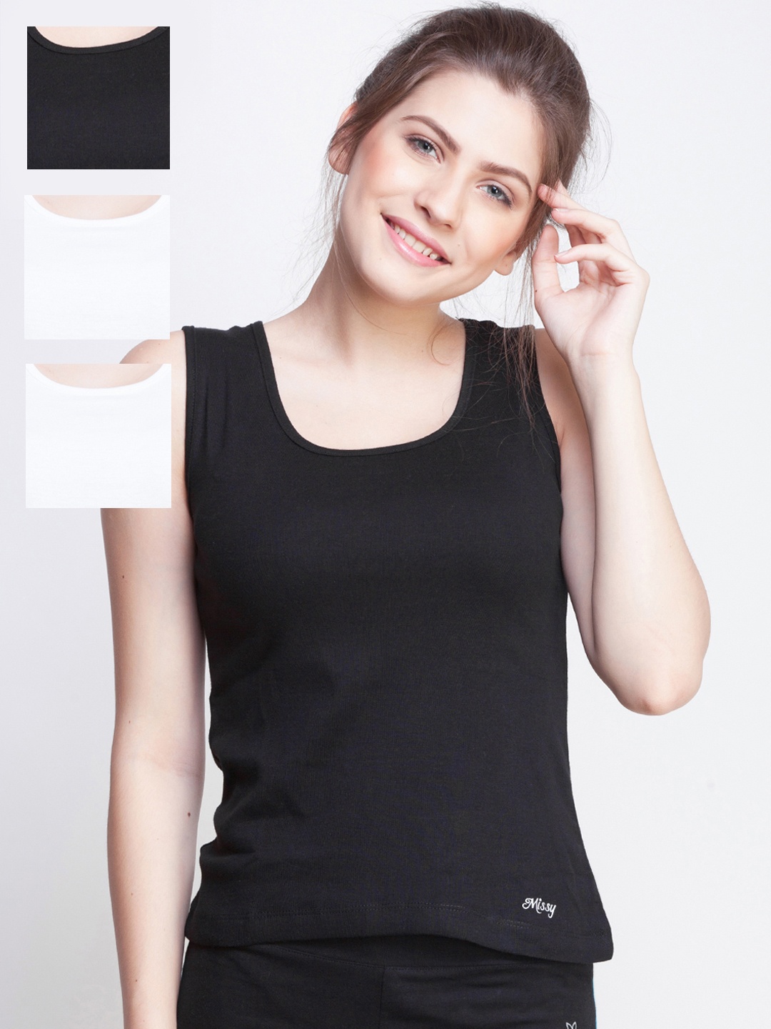 

Dollar Missy Pack of 4 White Camisoles MMBB-381