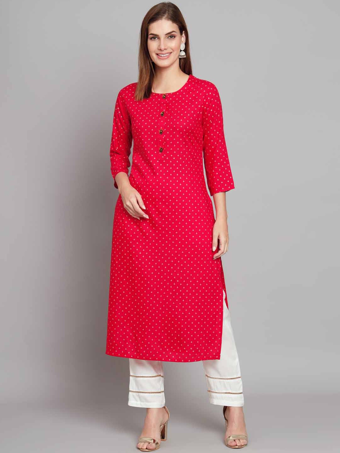 

KALINI Ethnic Motifs Printed Kurta with Palazzos, Pink