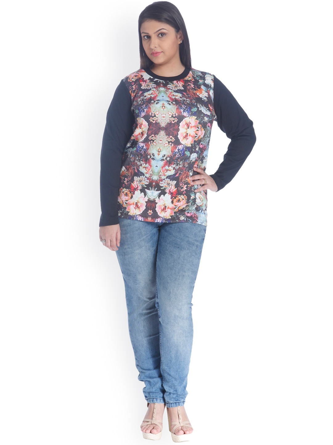 

aLL Women Black Printed Plus Size Pullover