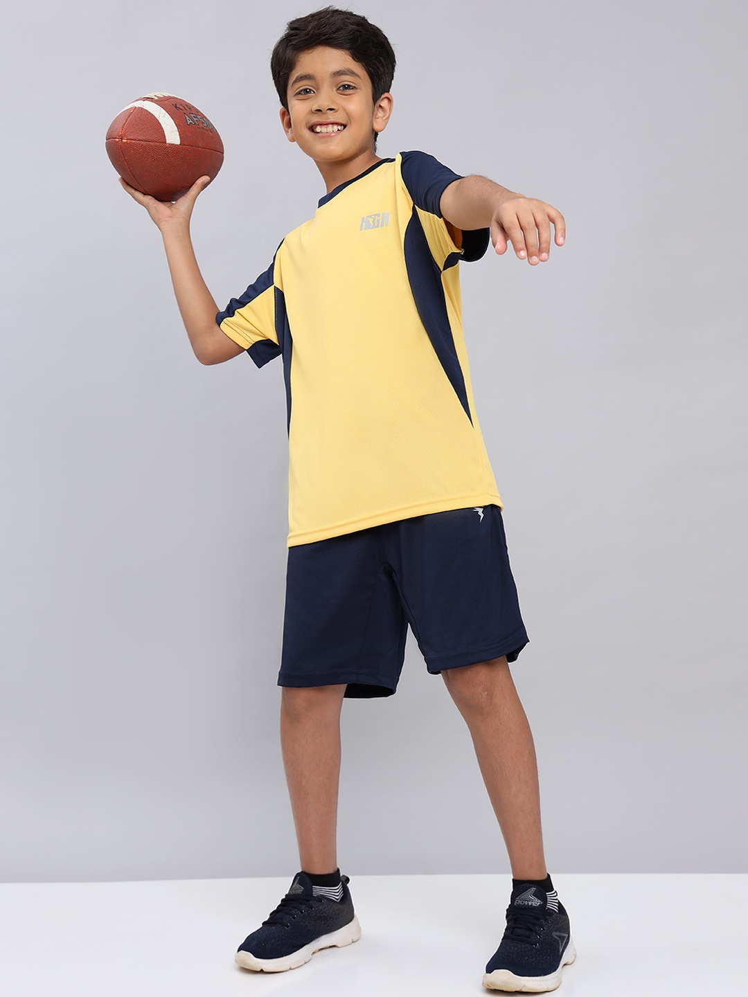 

Technosport Boys Mid-Rise Slim Fit Antimicrobial Technology Sports Shorts, Navy blue
