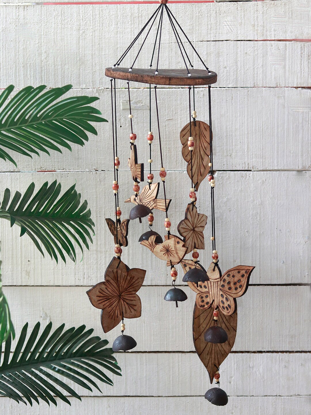 

Unravel India Brown Birds Bamboo Windchimes With Copper bells