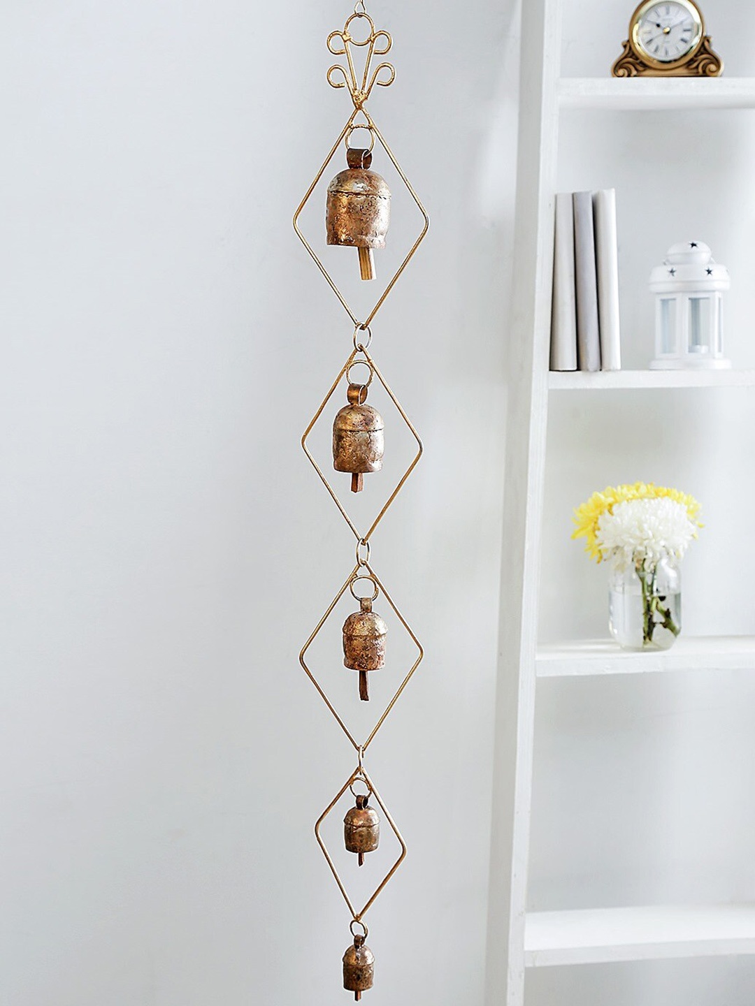 

Unravel India Gold-Toned Geometric Bells Wind Chime