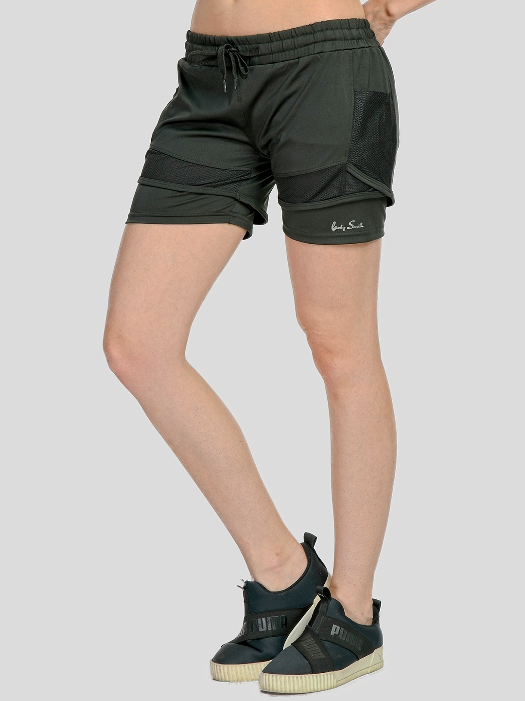 

Body Smith Women Above Knee Rapid-Dry Running Sports Shorts, Black