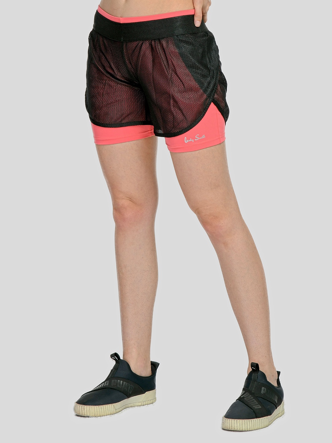 

Body Smith Women Above Knee Rapid-Dry Running Sports Shorts, Pink