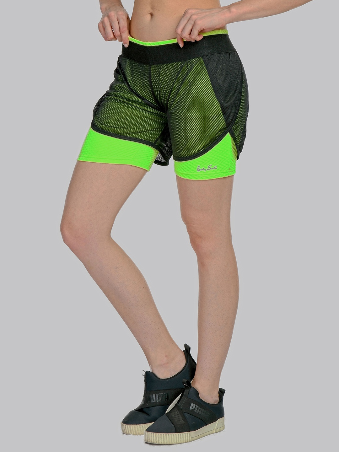 

Body Smith Women Above Knee Rapid-Dry Running Sports Shorts, Green