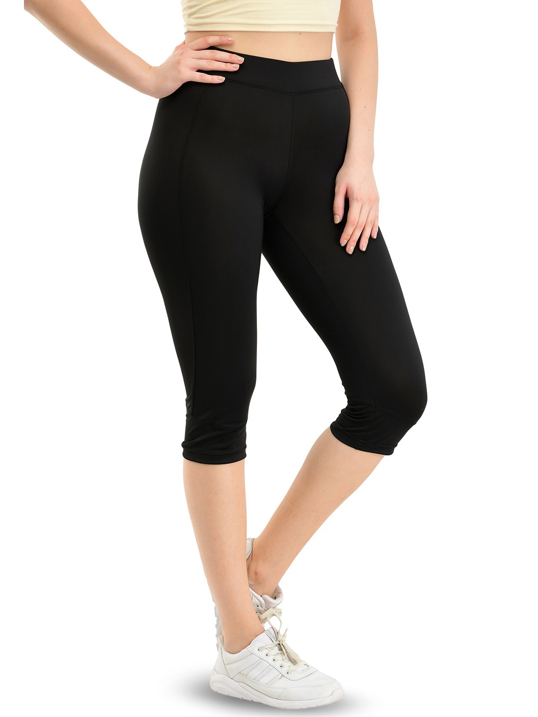 

Body Smith Women High-Rise Sports Capris, Black