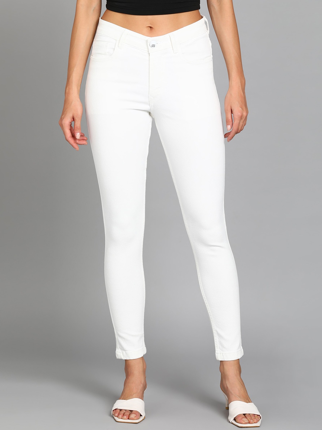 

Urbano Fashion Women Skinny Fit Stretchable Jeans, White