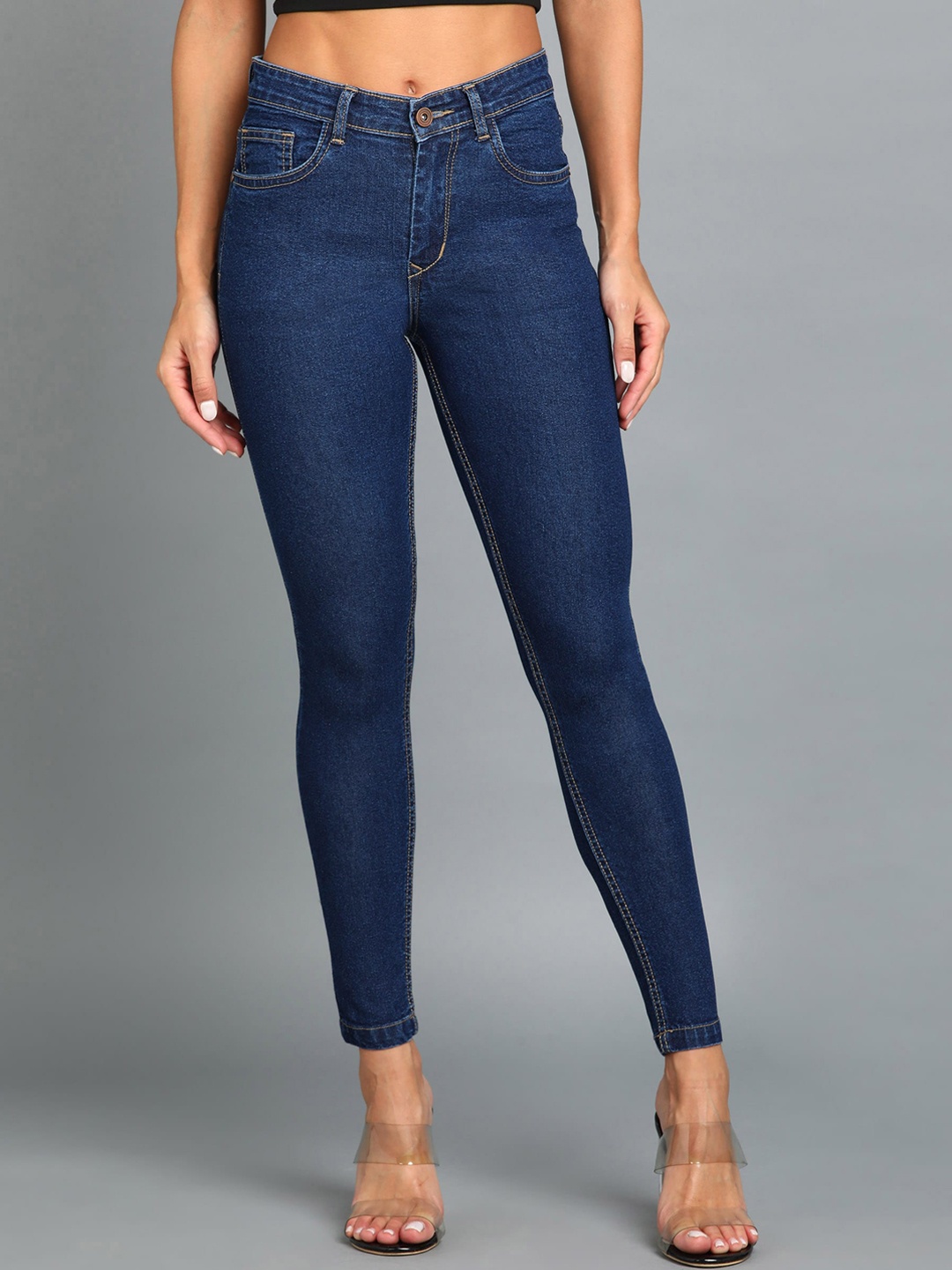 

Urbano Fashion Women Skinny Fit Light Fade Stretchable Jeans, Blue